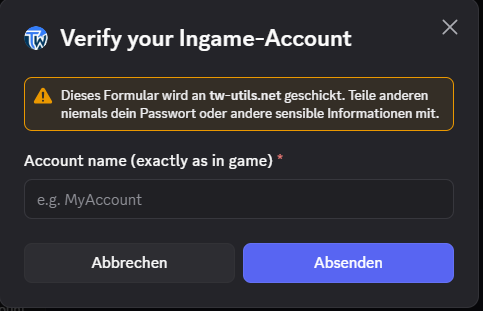 Account-Namen eingeben