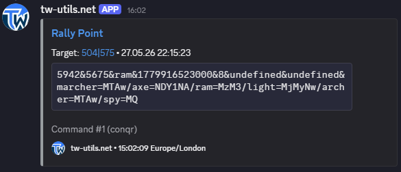 Bot-Antwort nach Workbench-Aktion mit Rally-Point-Button