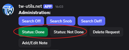 Status-Buttons in der exportierten Suchanfrage