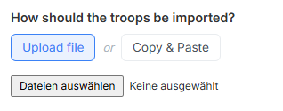 Truppen per Datei hochladen