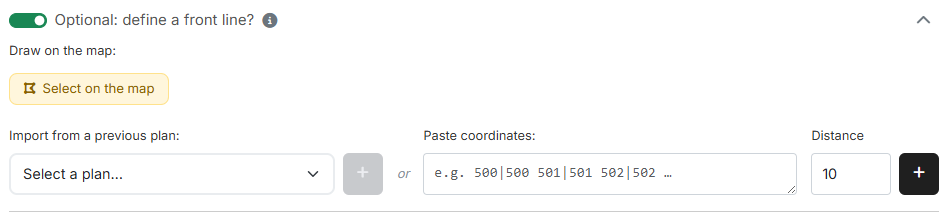 Frontlinie definieren
